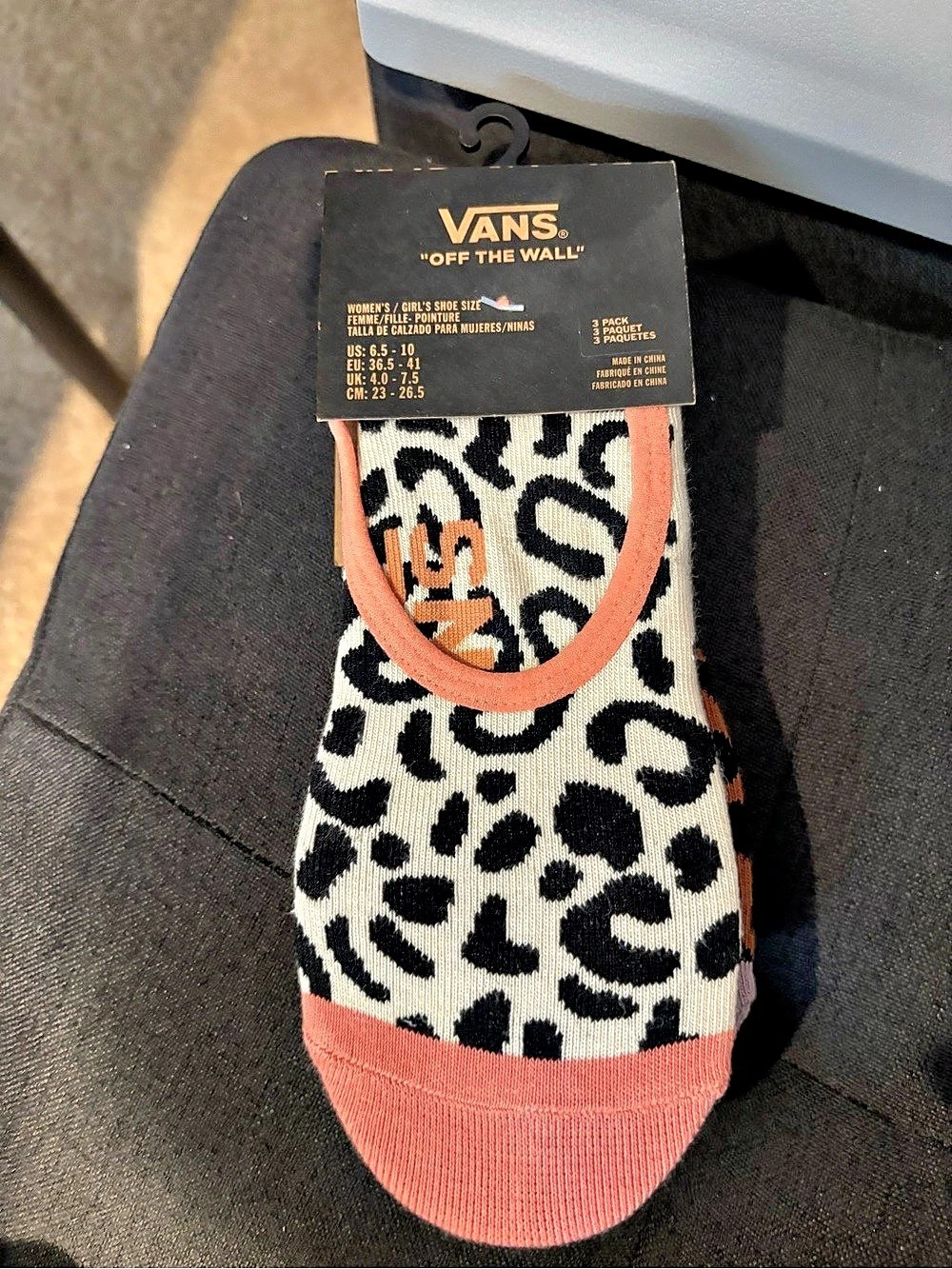 Vans Safari Canoodle 3 Pack No Show Socks Animal Print No-Show Socks